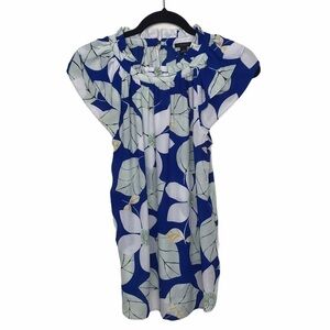 Ann Taylor Factory Blue Floral Blouse